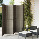 Poly rattan kamerscherm met gegalvaniseerde scharnieren en gemakkelijk schoon - Grijs / 245 x 180 cm / Dichtgeweven