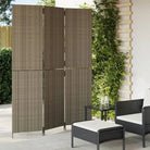 Poly rattan kamerscherm met gegalvaniseerde scharnieren en gemakkelijk schoon - Grijs / 147 x 200 cm / Dichtgeweven