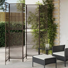 Poly rattan kamerscherm met gegalvaniseerde scharnieren en gemakkelijk schoon - Bruin / 294 x 200 cm / Lijngeweven