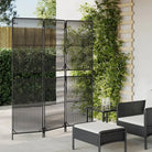 Poly rattan kamerscherm met gegalvaniseerde scharnieren en gemakkelijk schoon - Zwart / 147 x 180 cm / Lijngeweven