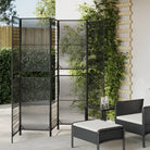 Poly rattan kamerscherm met gegalvaniseerde scharnieren en gemakkelijk schoon - Zwart / 294 x 180 cm / Lijngeweven