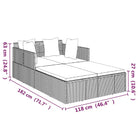 Poly Rattan Ligbed voor Zonnebaden en Eenvoudig Schoon maken - Tuinbedden