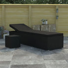 Poly rattan ligstoel met gepoedercoat stalen frame voor ontspanning - Zwart / 1 - Ligstoelen