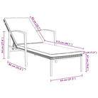 Poly rattan ligstoel met grijs materiaal en gepoedercoat staal - Ligstoelen