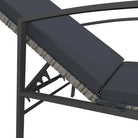 Poly rattan ligstoel met grijs materiaal en gepoedercoat staal - Ligstoelen