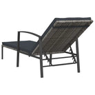 Poly rattan ligstoel met grijs materiaal en gepoedercoat staal - Ligstoelen