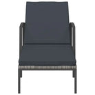 Poly rattan ligstoel met grijs materiaal en gepoedercoat staal - Ligstoelen