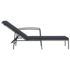 Poly rattan ligstoel met grijs materiaal en gepoedercoat staal - Ligstoelen