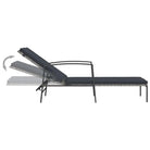 Poly rattan ligstoel met grijs materiaal en gepoedercoat staal - Ligstoelen