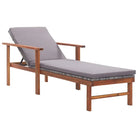 Poly rattan ligstoel met massief acaciahout voor buiten ontspanning - Ligstoelen