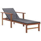 Poly rattan ligstoel met massief acaciahout voor buiten ontspanning - Zwart / 1 / Nee - Ligstoelen