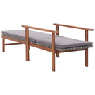 Poly rattan ligstoel met massief acaciahout voor buiten ontspanning - Ligstoelen