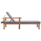 Poly rattan ligstoel met massief acaciahout voor buiten ontspanning - Ligstoelen