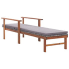 Poly rattan ligstoel met massief acaciahout voor buiten ontspanning - Ligstoelen