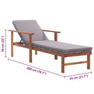 Poly rattan ligstoel met massief acaciahout voor buiten ontspanning - Ligstoelen