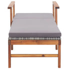 Poly rattan ligstoel met massief acaciahout voor buiten ontspanning - Ligstoelen
