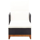 Poly Rattan Ligstoel met Massief Acaciahout voor de Tuin - Ligstoelen