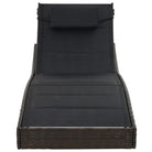 Poly Rattan Ligstoel met Textileen Stof en Katoen Vulling - Ligstoelen