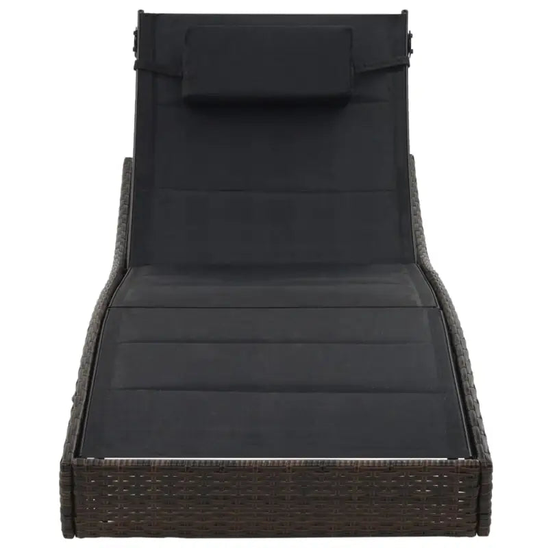 Poly Rattan Ligstoel met Textileen Stof en Katoen Vulling - Ligstoelen