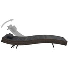 Poly Rattan Ligstoel met Textileen Stof en Katoen Vulling - Ligstoelen
