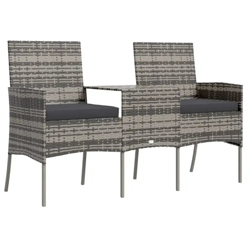 Poly Rattan Loungebank met Tafeltje voor Tuin of Terrace - Antraciet / 1 - Loungebanken