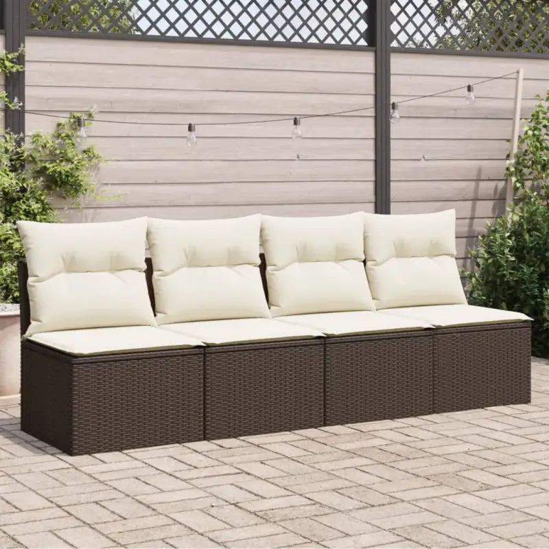 Poly rattan loungebank voor een comfortabele zitervaring met modulair ontwerp - Bruin / 1 / Vierzitsbank - Loungebanken