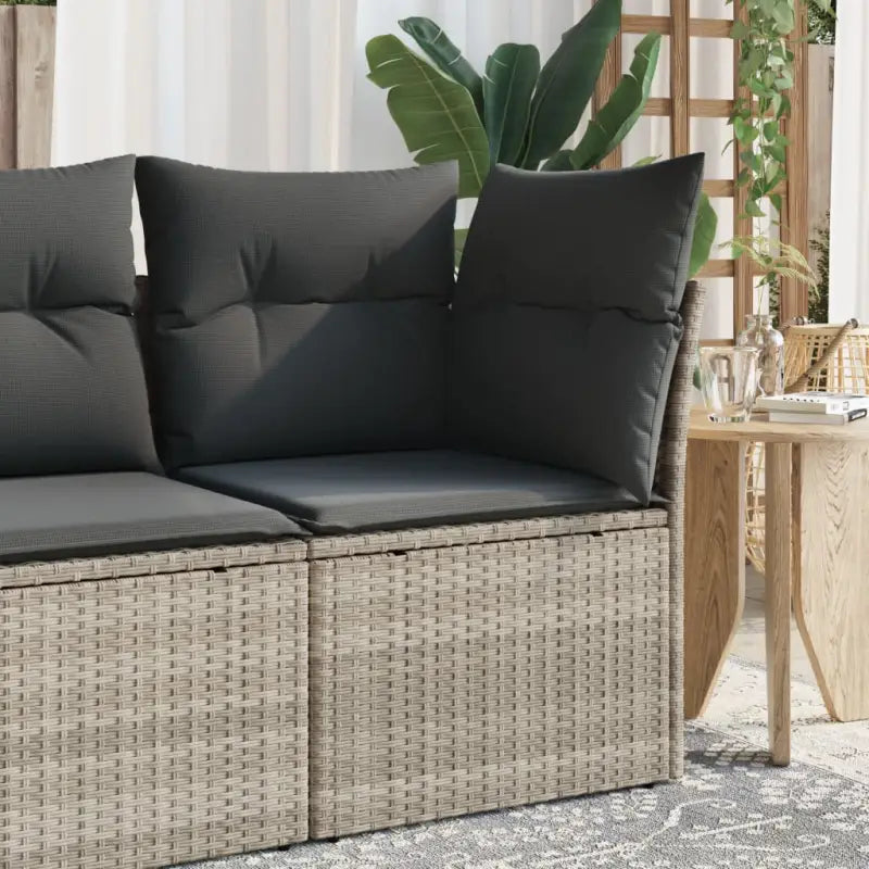 Poly rattan loungebank voor een comfortabele zitervaring met modulair ontwerp - Lichtgrijs / 1 / Hoekbank - Loungebanken
