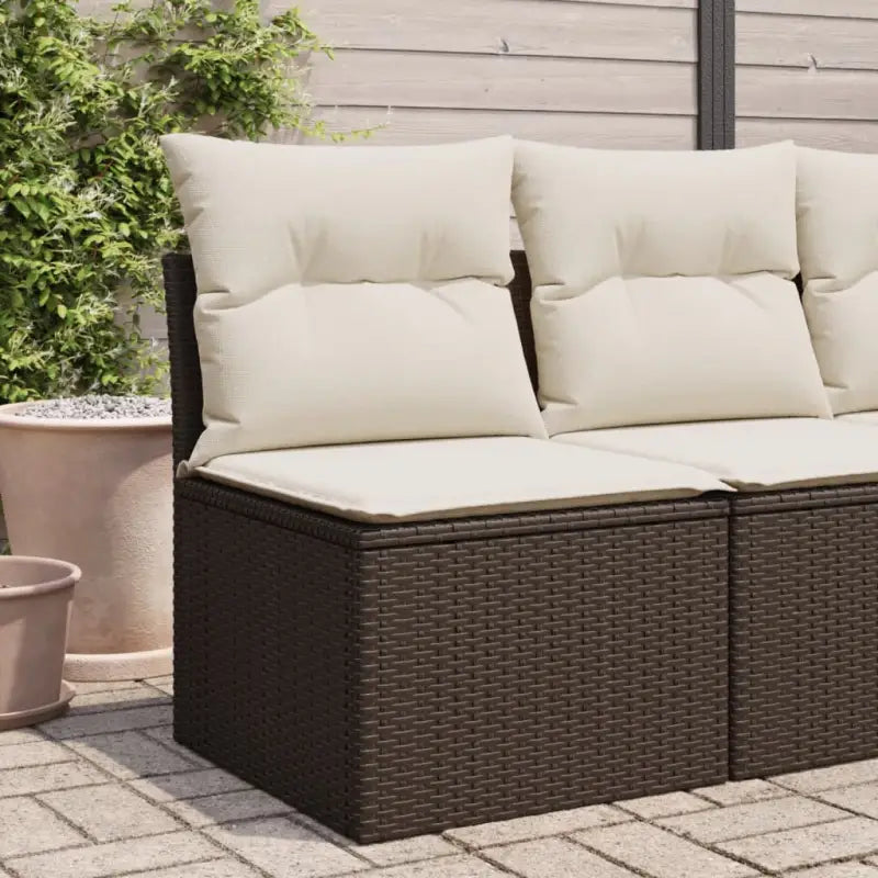 Poly rattan loungebank voor een comfortabele zitervaring met modulair ontwerp - Bruin / 1 / Middenbank - Loungebanken