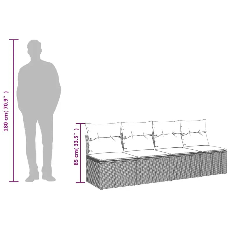 Poly rattan loungebank voor een comfortabele zitervaring met modulair ontwerp - Loungebanken
