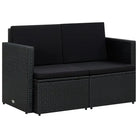 Poly rattan loungebank voor tuin en terrasâ stijlvol en waterbestendig - Zwart / 1 - Loungebanken