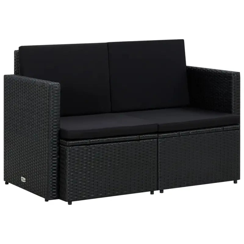 Poly rattan loungebank voor tuin en terrasâ stijlvol en waterbestendig - Zwart / 1 - Loungebanken