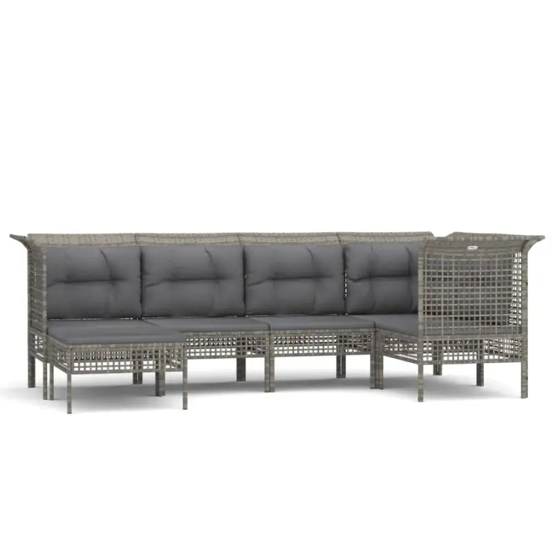 Poly Rattan Loungeset met breedte zitting en rasterontwerp draagvermogen - Tuinsets