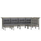 Poly Rattan Loungeset met breedte zitting en rasterontwerp draagvermogen - Tuinsets