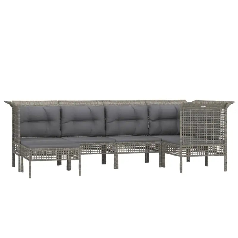 Poly Rattan Loungeset met breedte zitting en rasterontwerp draagvermogen - Tuinsets