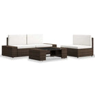 Poly rattan loungeset met comfortabele breedte en diepte zitting voor tuin genieten - Bruin - Tuinsets