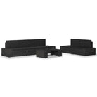 Poly rattan loungeset met comfortabele breedte en diepte zitting voor tuin - Zwart - Tuinsets