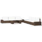 Poly rattan loungeset met comfortabele breedte en diepte zitting - Bruin - Tuinsets