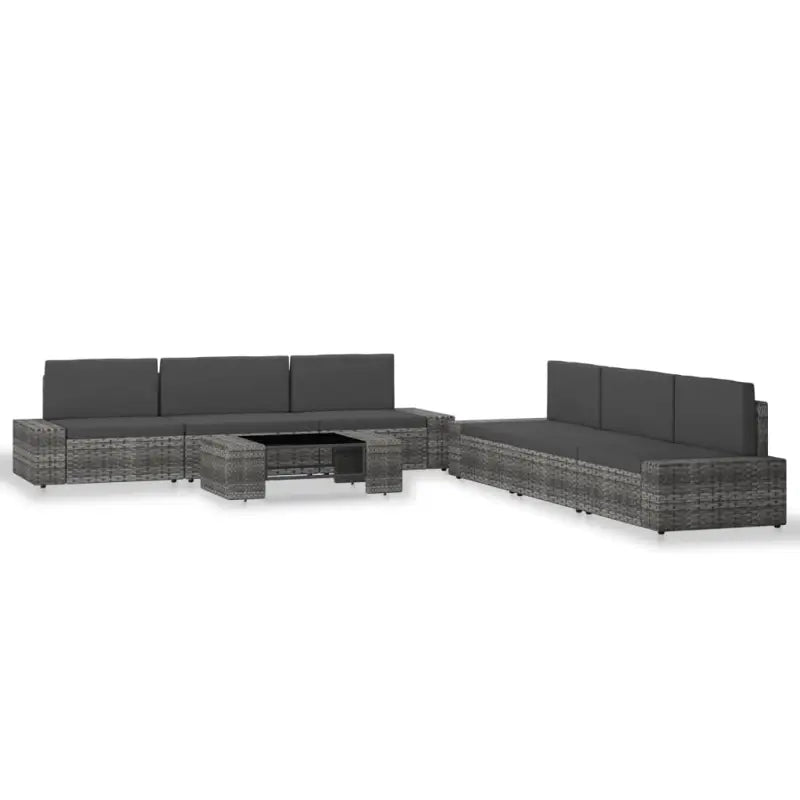 Poly rattan loungeset met comfortabele breedte en diepte zitting - Tuinsets