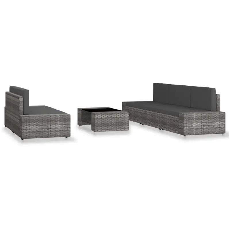 Poly rattan loungeset met comfortabele breedte en diepte zitting voor tuin - Tuinsets