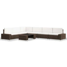 Poly Rattan Loungeset met Comfortabele Rugkussens voor de Tuin - Tuinsets