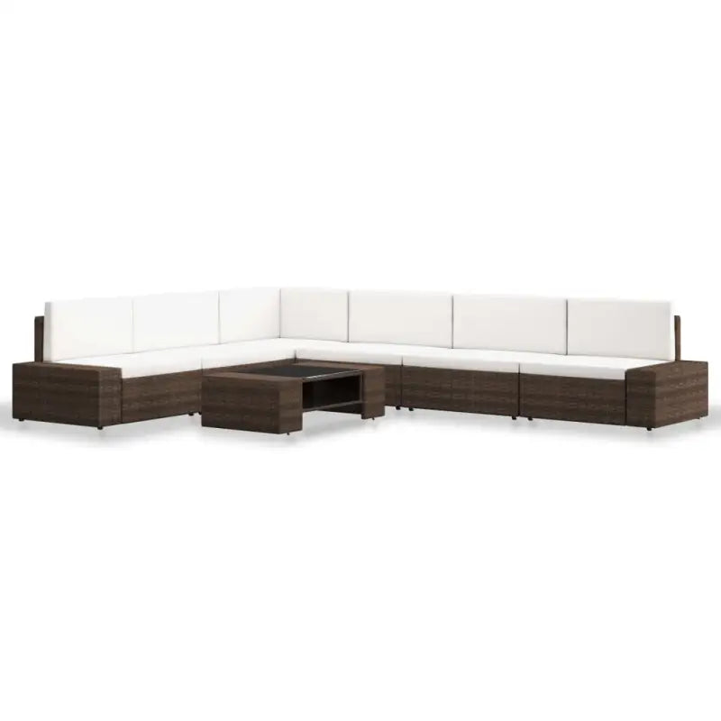 Poly Rattan Loungeset met Comfortabele Rugkussens voor de Tuin - Tuinsets