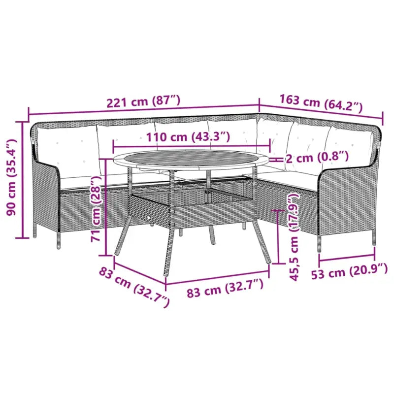 Poly rattan loungeset met comfortabele zitervaring en wasbare hoes - Tuinsets
