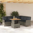 Poly rattan loungeset met comfortabele zitervaring en wasbare hoes - Grijs / 80 x 80 x 40/71 cm - Tuinsets