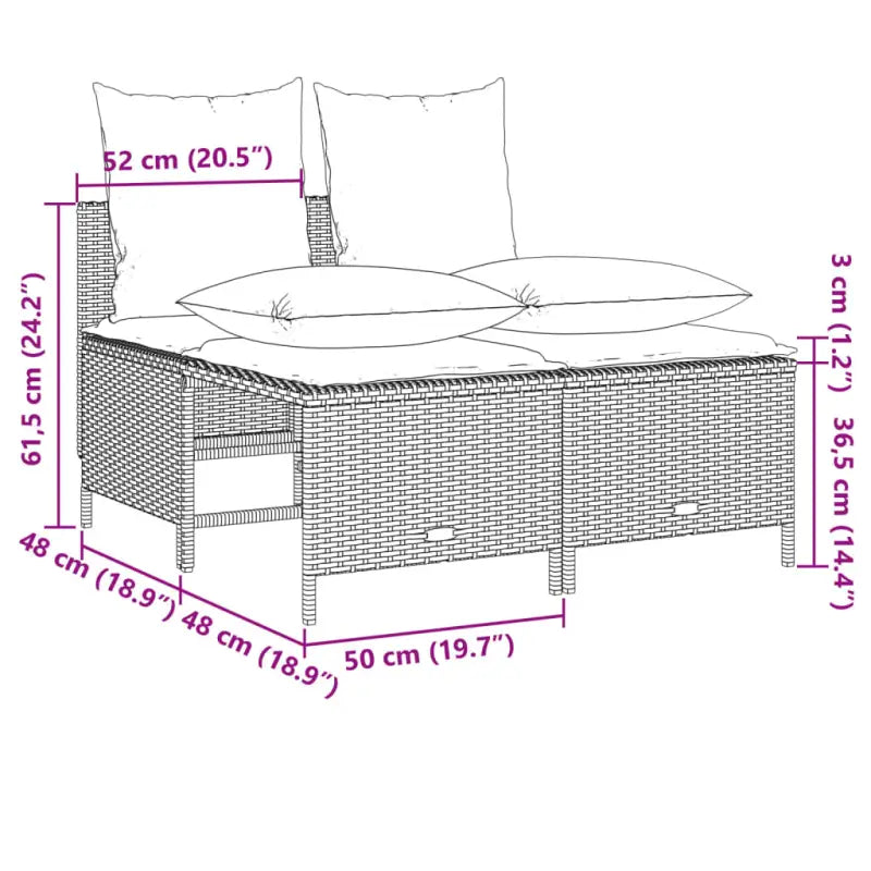 Poly Rattan loungeset met comfortabele zitervaring en wasbare hoes - Tuinsets