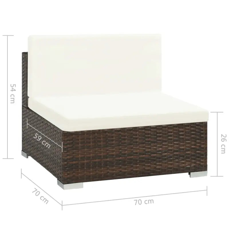 Poly rattan loungeset met diepte zitting en gepoedercoat staal - Tuinsets