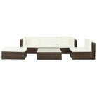 Poly rattan loungeset met diepte zitting en gepoedercoat staal - Tuinsets