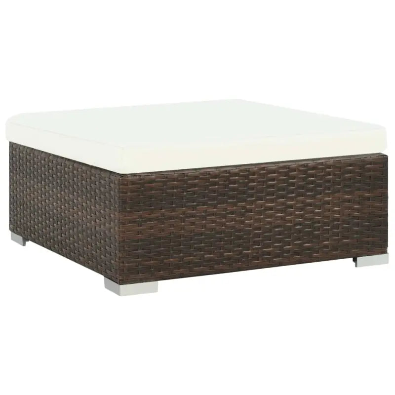 Poly rattan loungeset met diepte zitting en gepoedercoat staal - Tuinsets