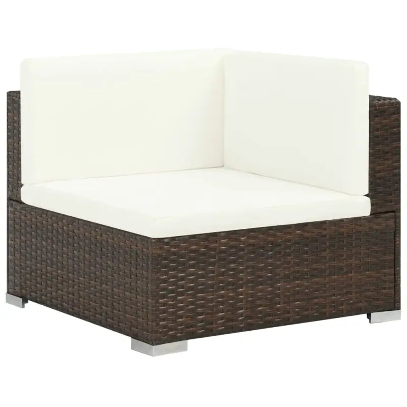 Poly rattan loungeset met diepte zitting en gepoedercoat stalen frame - Bruin - Tuinsets