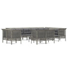 Poly Rattan Loungeset met Diepte Zitting en Rasterontwerp Draagvermogen - Tuinsets