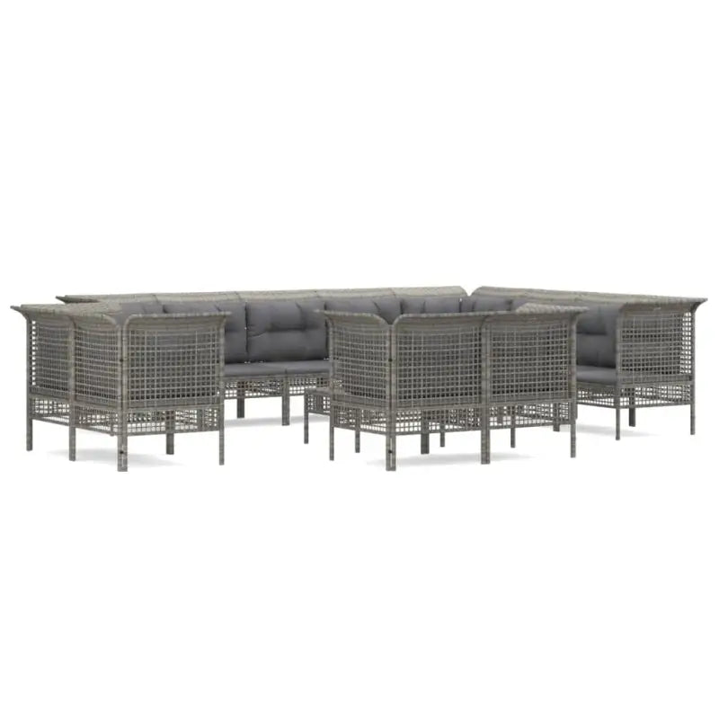 Poly Rattan Loungeset met Diepte Zitting en Rasterontwerp Draagvermogen - Tuinsets
